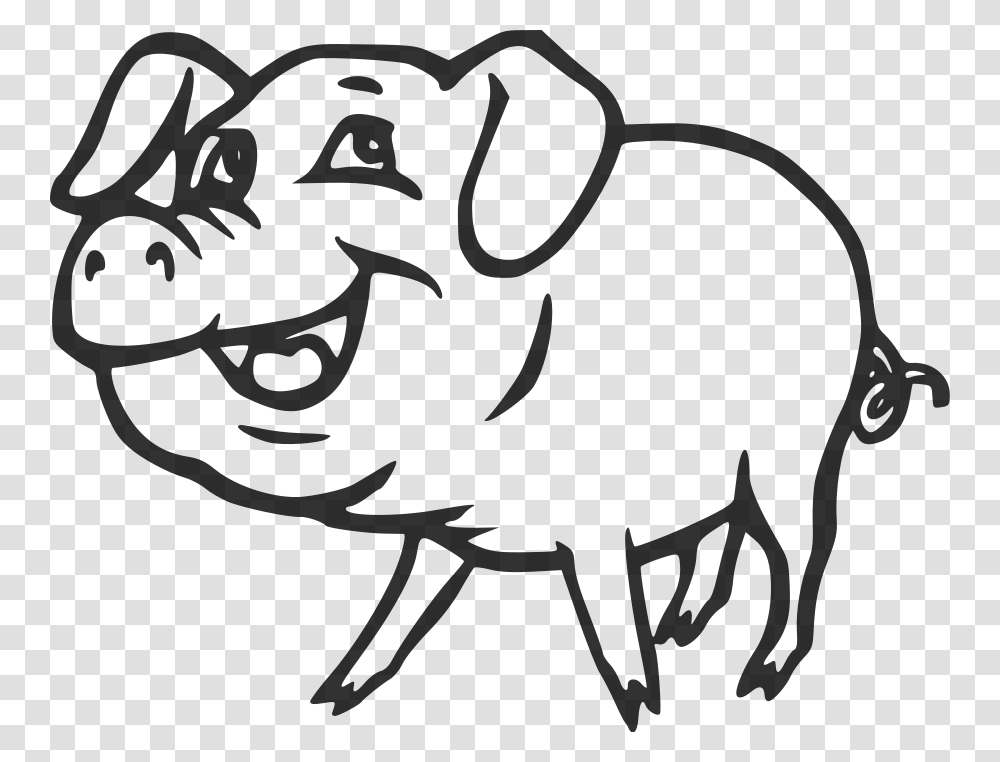 Smiling Pig Svg Vector File Vector Clip Art Svg File Pig Clipart Black And White, Gray, World Of Warcraft Transparent Png