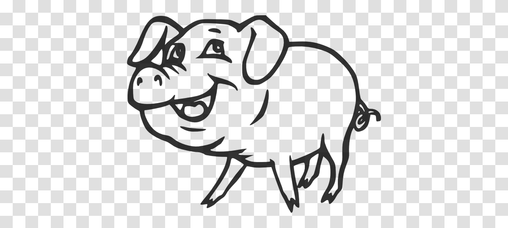 Smiling Pig Vector Drawing, Gray, World Of Warcraft Transparent Png