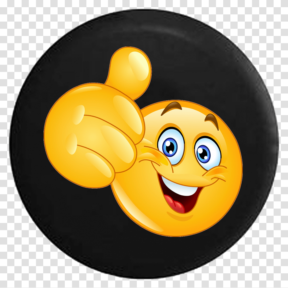 Smiling Thumbs Up Emoji Text Jeep Camper Spare Tire Thumbs Up Emoji, Helmet, Food Transparent Png