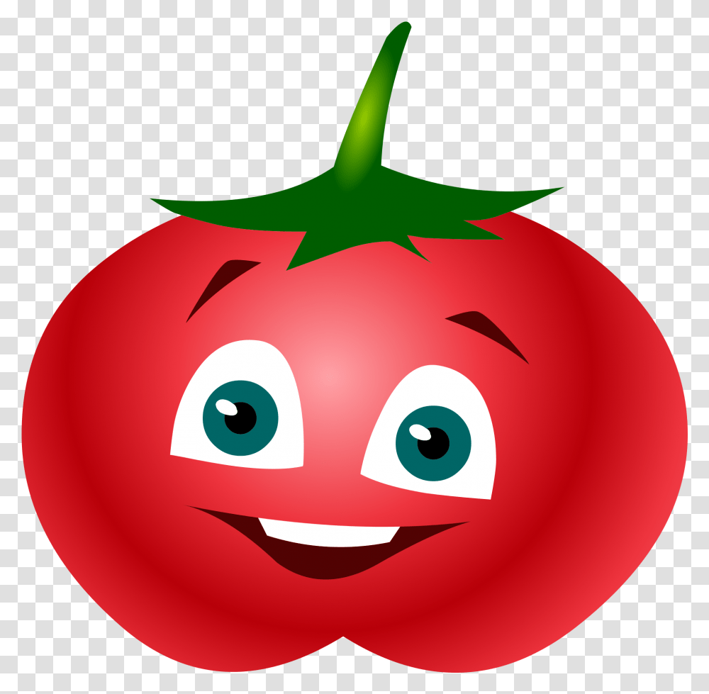 Smiling Tomato Clipart Free Image Cartoon Tomatoes, Plant, Vegetable, Food, Balloon Transparent Png