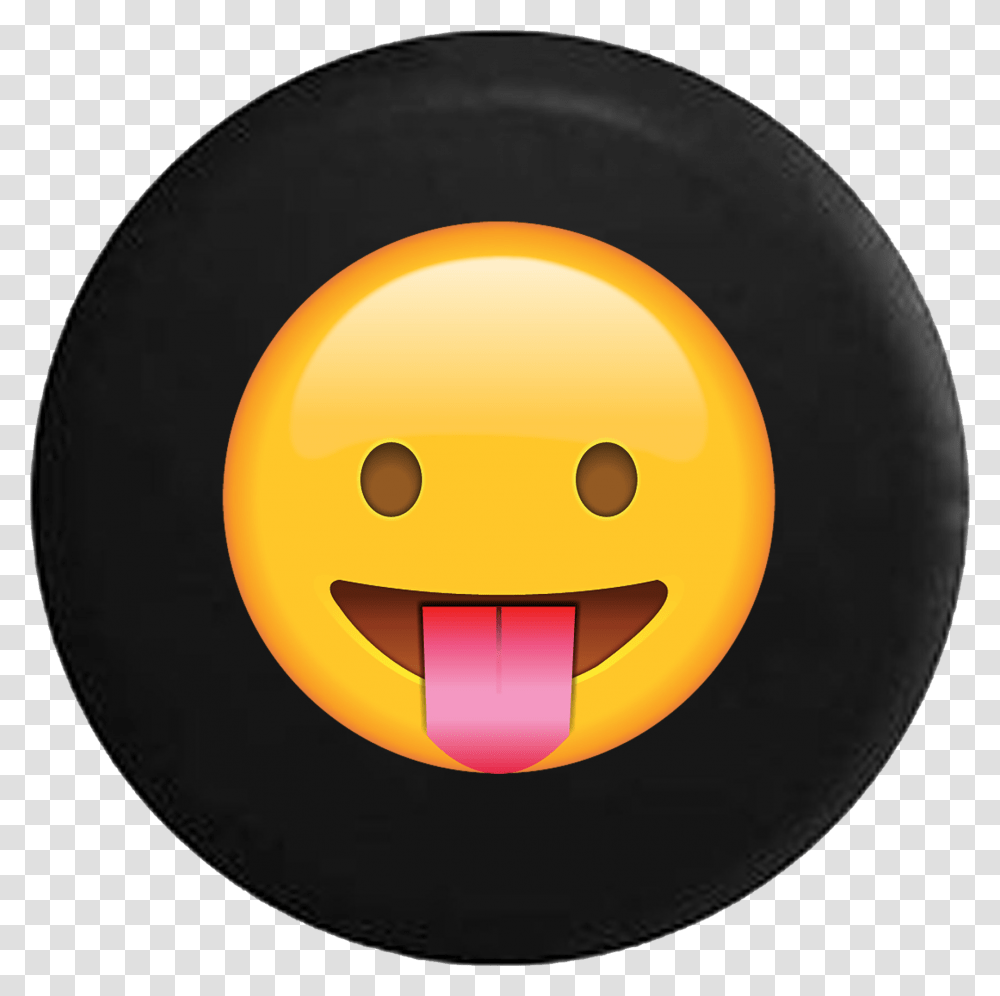 Smiling Tongue Out Teasing Text Emoji Face Happy Emoji Black Background, Mouth, Lip Transparent Png