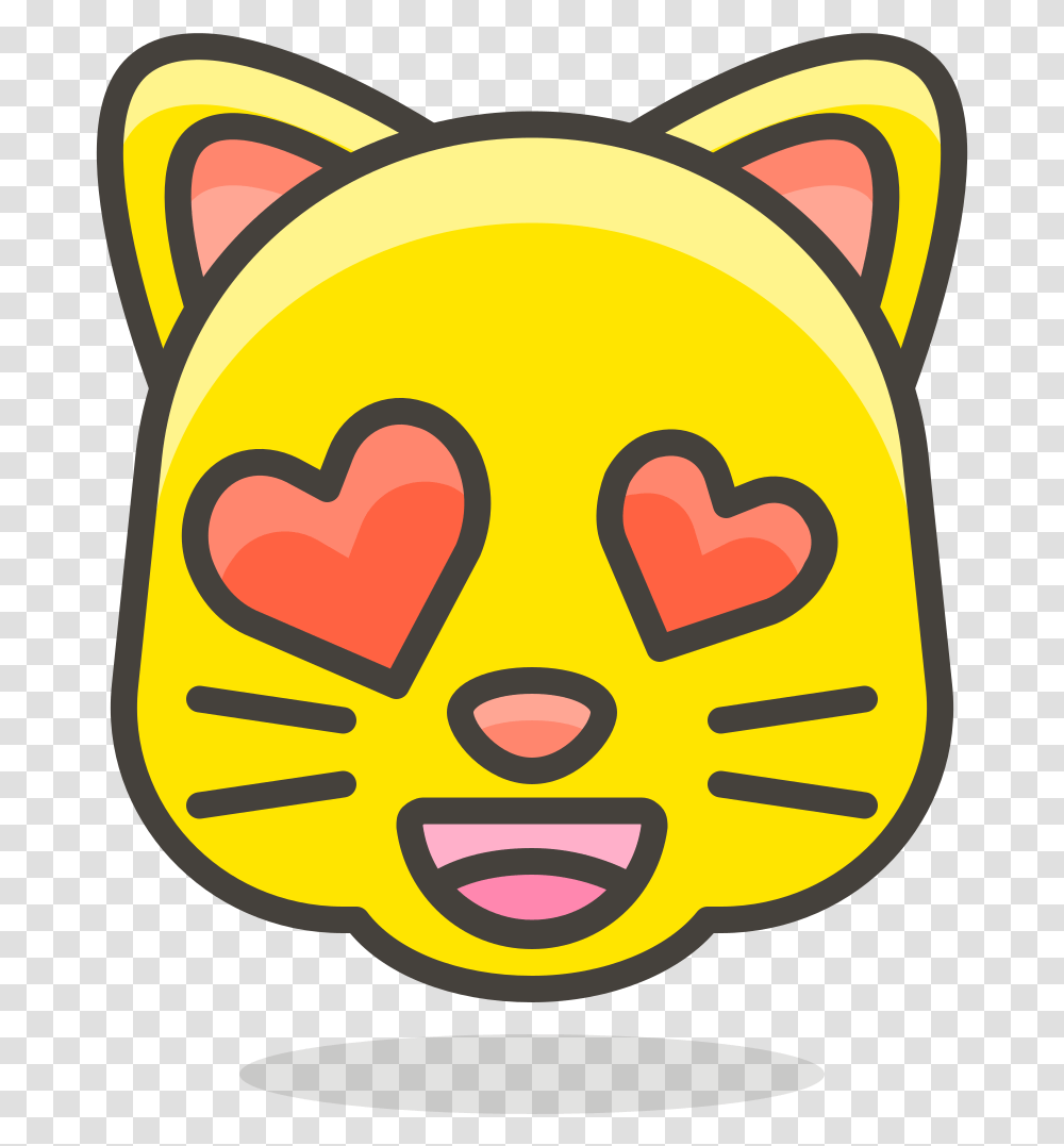 Smilingcatfacewithhearteyessvg Wikimedia Draw A Cat Easy Face, Label, Text, Sticker, Bag Transparent Png