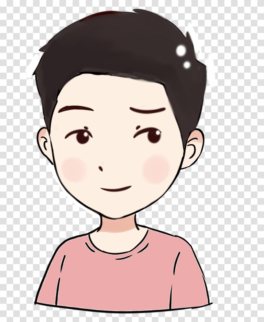 Smirk Cute Face Boy Cartoon, Person, Helmet, Head, Label Transparent Png