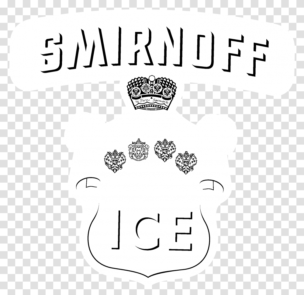 Smirnoff Ice Logo Black And White Illustration, Label, Word Transparent Png