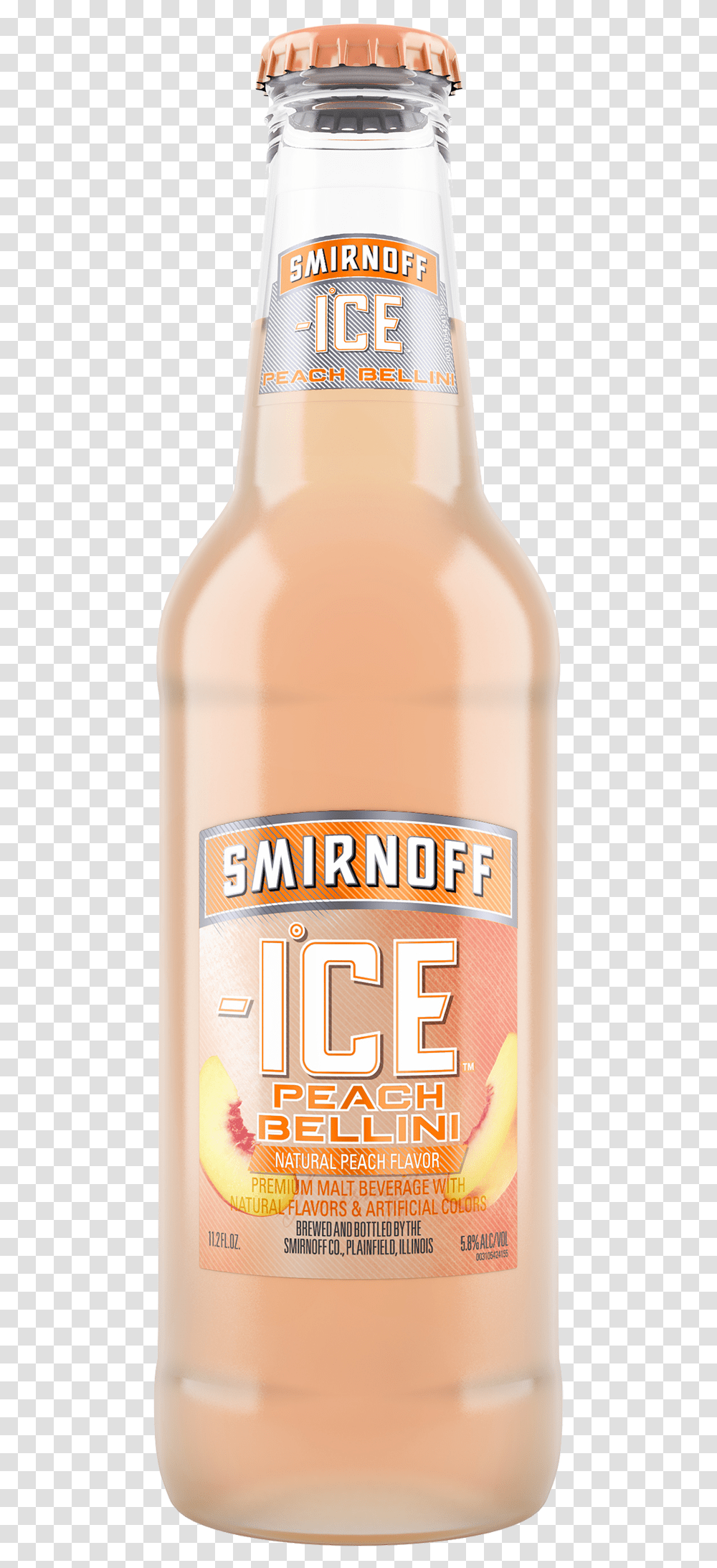 Smirnoff Ice Peach Bellini 8 Oz Bottle Glass Bottle, Liquor, Alcohol, Beverage, Drink Transparent Png