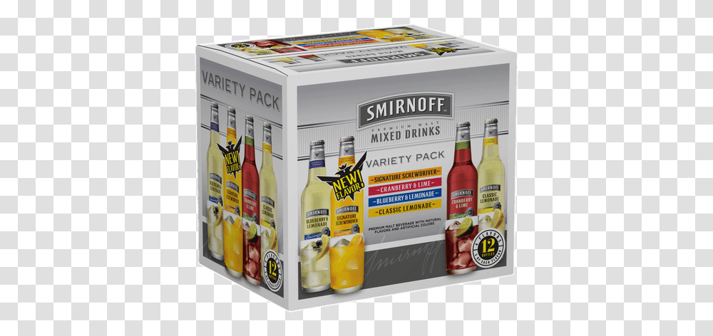 Smirnoff Ice Seasonal Variety Pack Smirnoff Ice Variety Pack Bottles, Beverage, Alcohol, Box, Beer Transparent Png