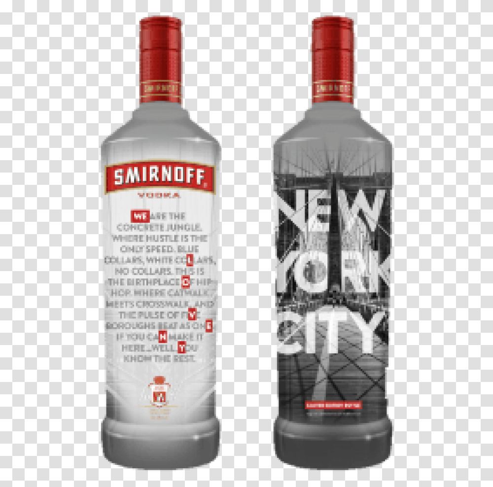 Smirnoff Nyc Label Vodka Smirnoff Local Bottle, Liquor, Alcohol, Beverage Transparent Png