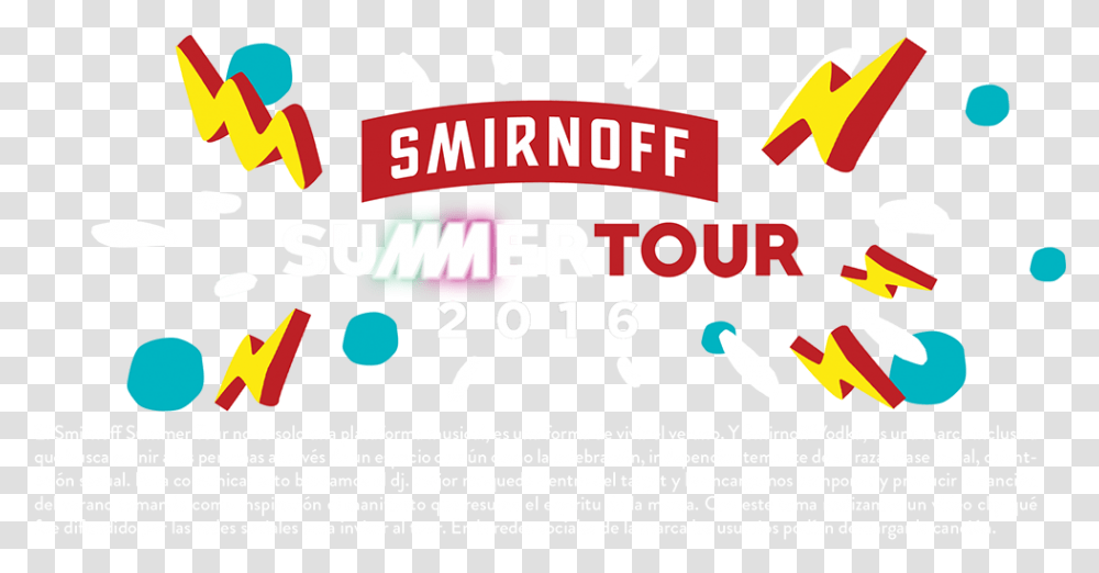 Smirnoff Summer Tour 2016 Graphic Design, Poster, Advertisement, Text, Flyer Transparent Png