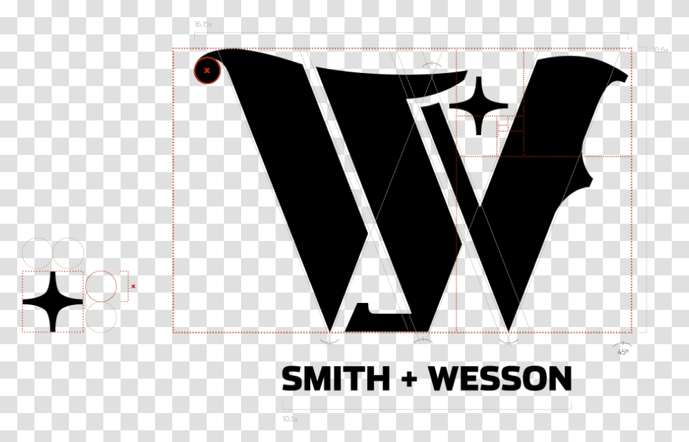 Smith And Wesson Emblem Logo Graphic Design, Plot, Bow, Diagram, Measurements Transparent Png