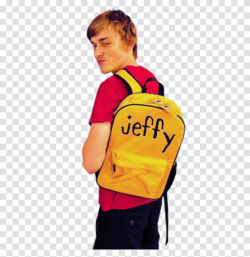 Sml Merch Jeffy Backpack Download Sml Merch Backpack, Bag, Person, Human Transparent Png