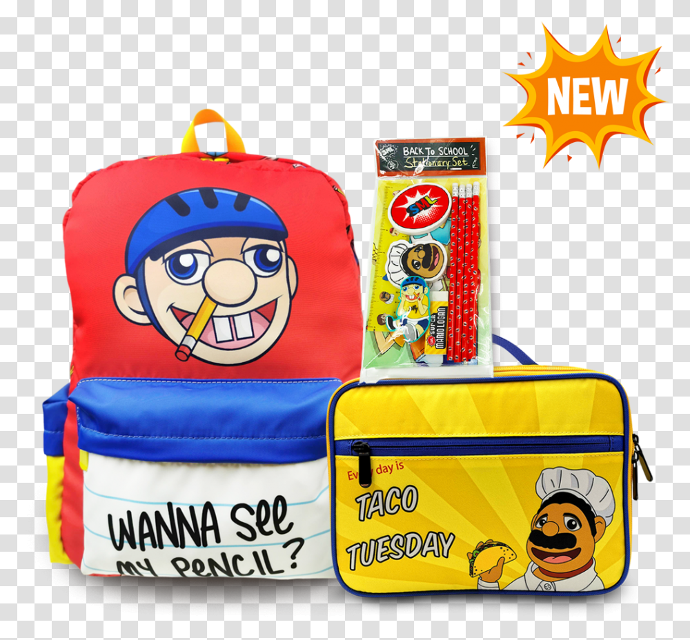 Sml School Bundle Jeffy Backpack, Bag, Label, Inflatable Transparent Png