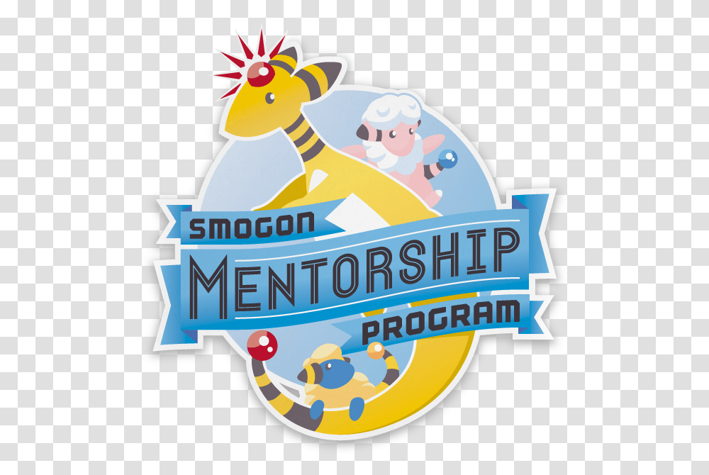 Smogon Mentorship Program Logo Mareep Flaaffy Ampharos Clip Art, Symbol, Trademark, Animal, Crowd Transparent Png
