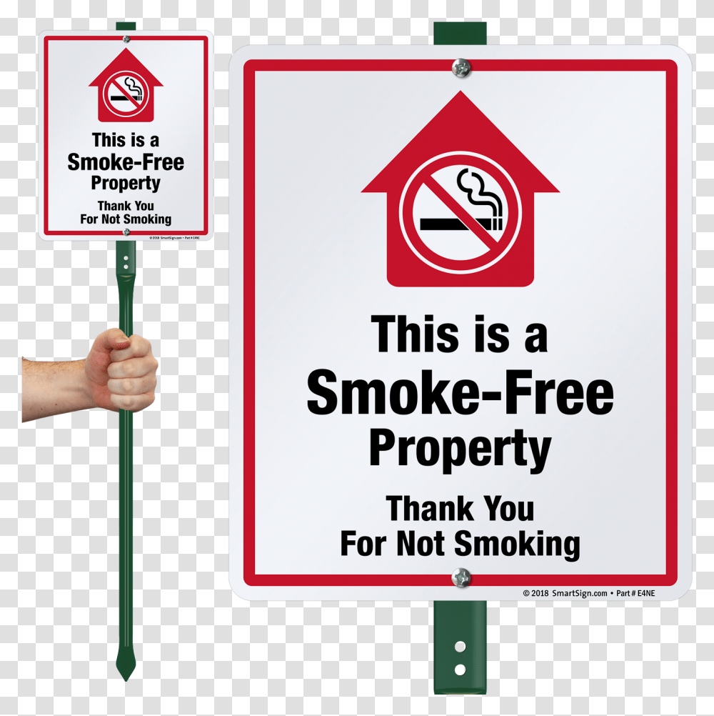 Smoke Free Property Sign, Person, Road Sign Transparent Png