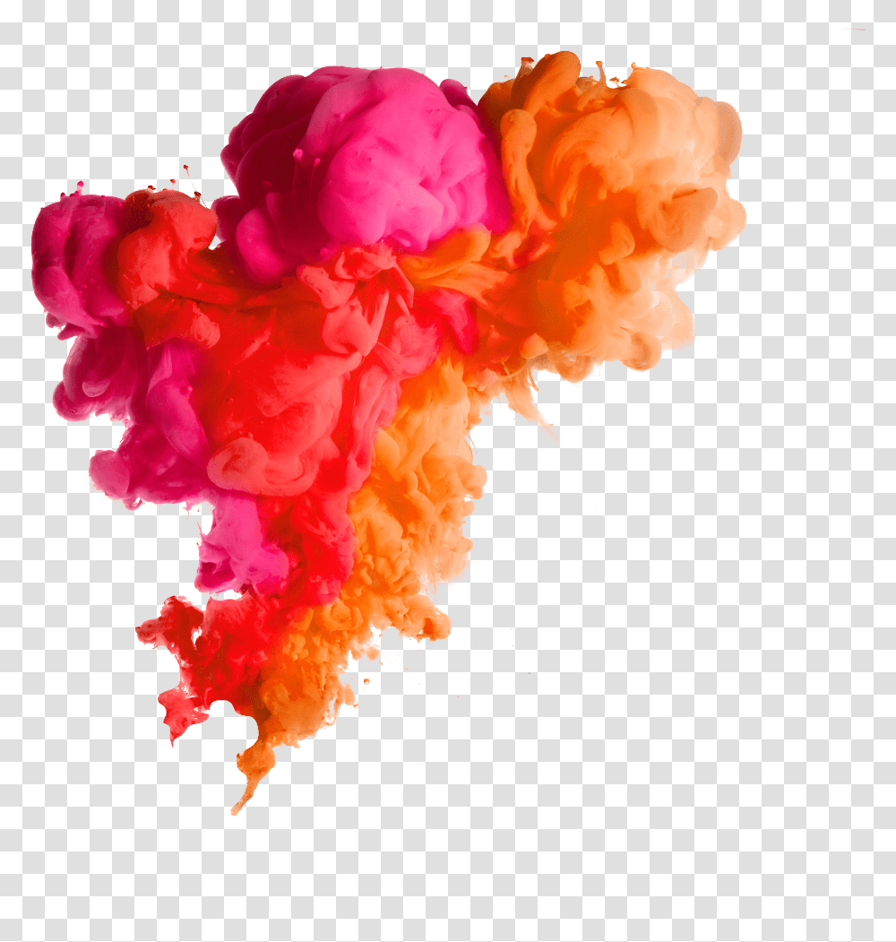 Smoke Multicolor Rainbow Of Acrylic Ink In Water, Rose, Flower Transparent Png