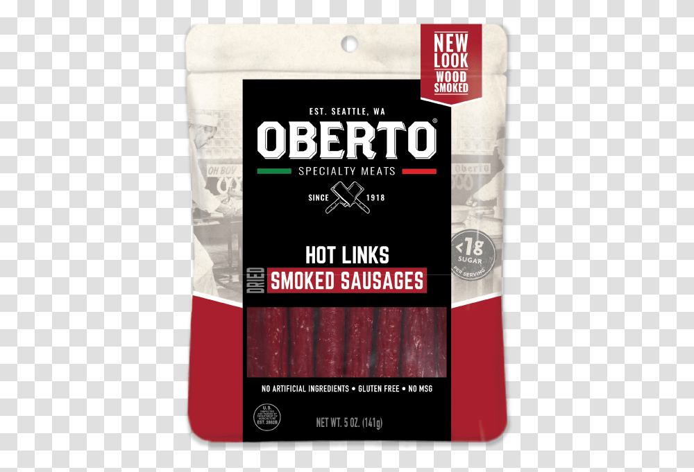 Smoke Sausage Hot Links Oberto Butchers Cut Bacon Jerky, Advertisement, Flyer, Poster, Paper Transparent Png