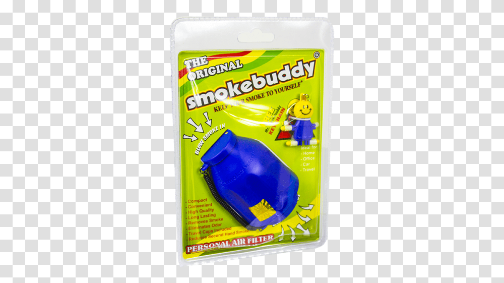 Smokebuddy Smoke Filter Blue Tool, Bottle, Medication, Poster, Advertisement Transparent Png
