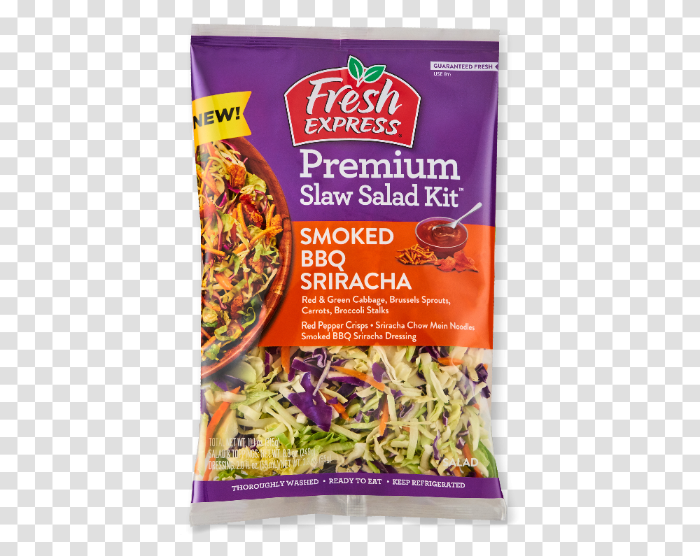 Smoked Bbq Sriracha Premium Slaw Salad Kit Fresh Express Salad, Plant, Produce, Food, Vegetable Transparent Png