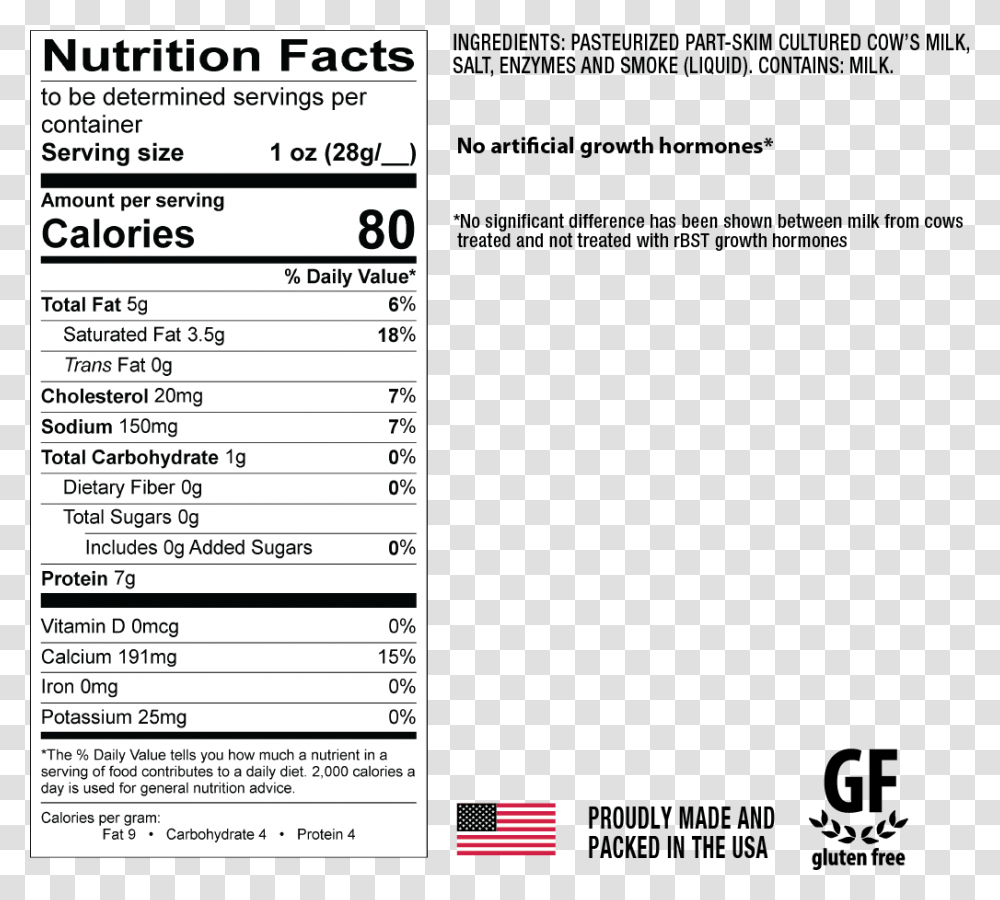 Smoked String Cheese Ingredients And Nutrition Information Nutrition Label For Tacos, Menu, Page, Number Transparent Png