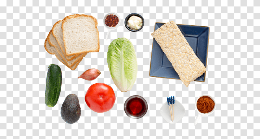 Smoked Tempeh B Ingredients For A Sandwich, Plant, Bread, Food, Vegetable Transparent Png