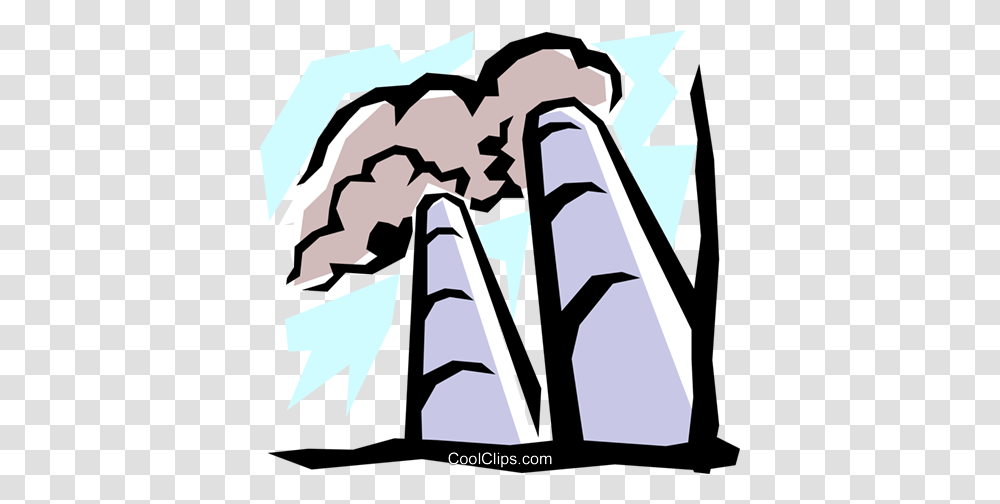 Smokestacks Royalty Free Vector Clip Art Illustration, Building, Factory, Pollution, Refinery Transparent Png