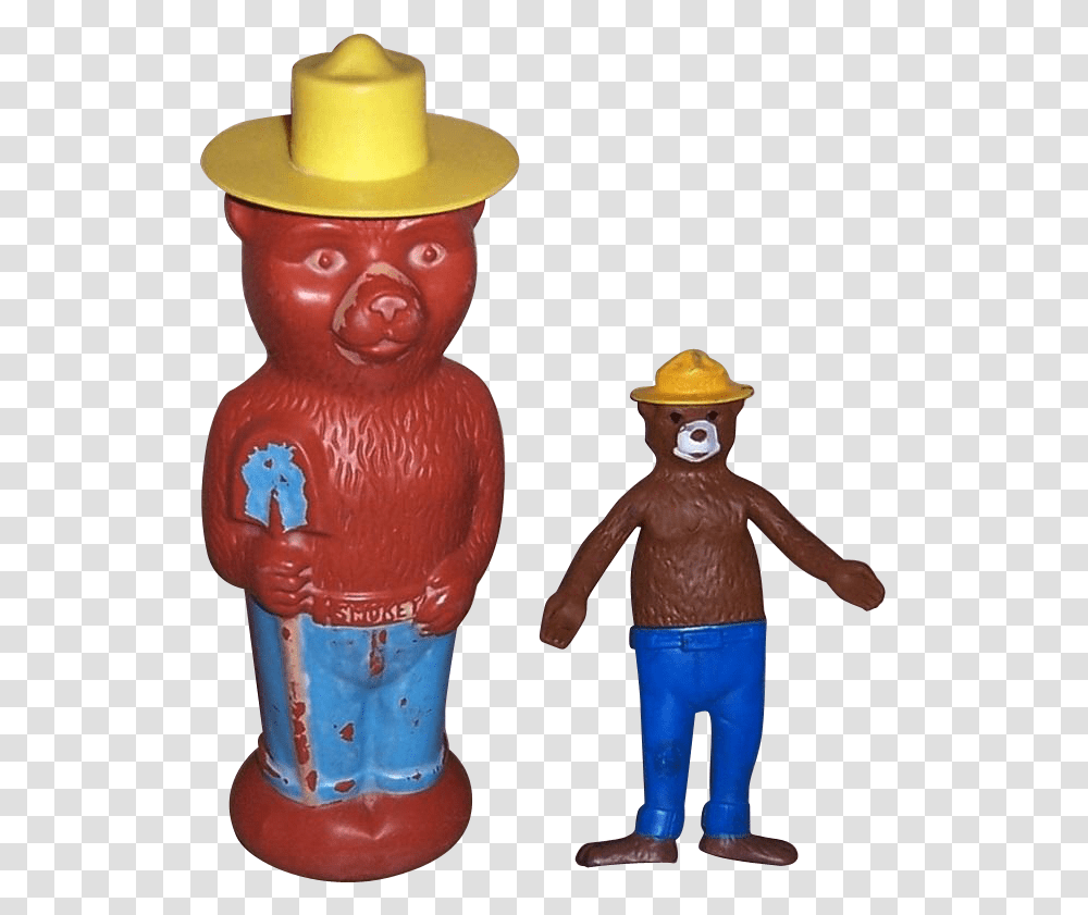 Smokey Bear Bendy And Smokey Bear Soaky, Figurine, Hat, Apparel Transparent Png