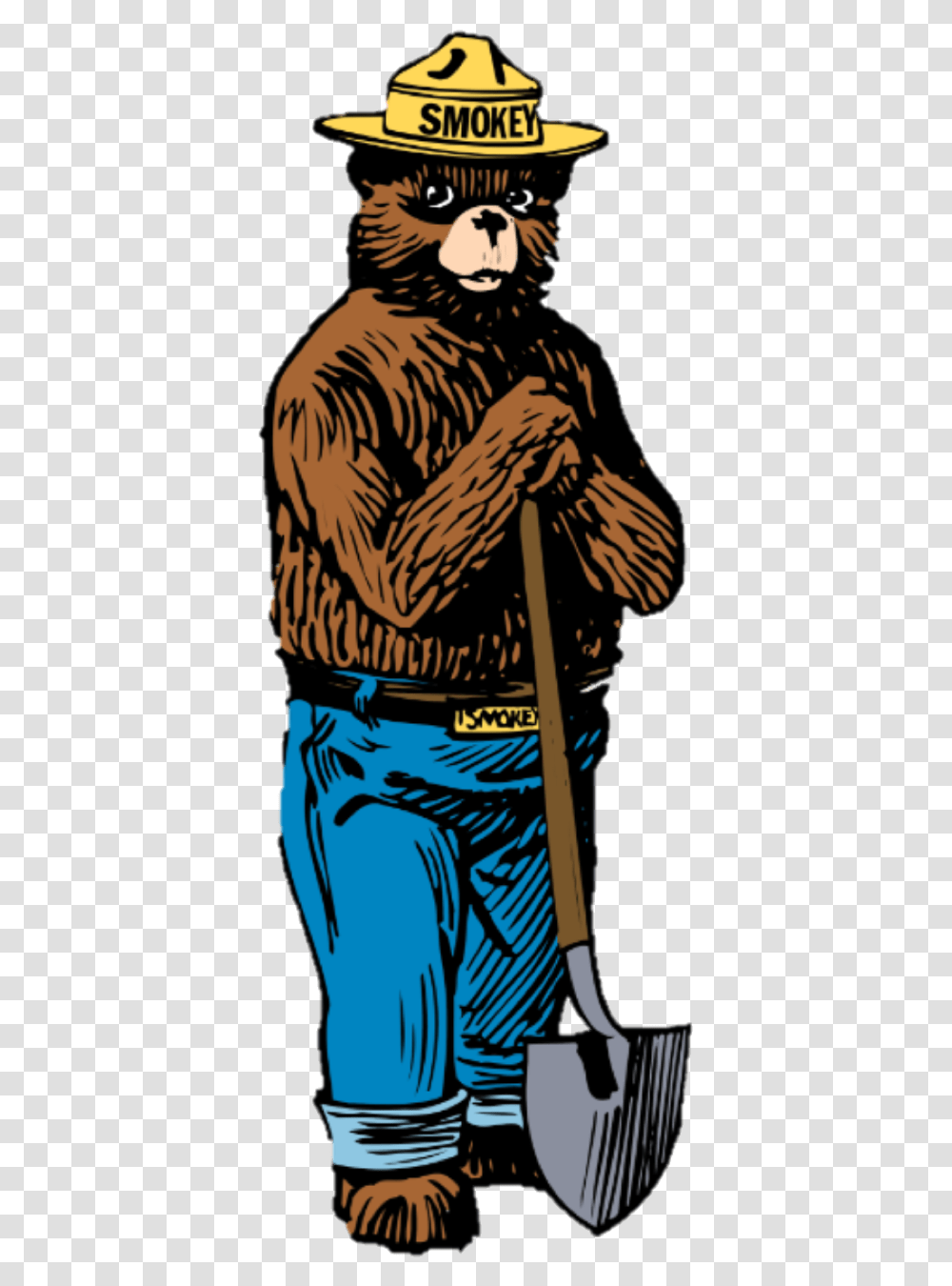 Smokey The Bear Cutout, Hat, Person, Book Transparent Png