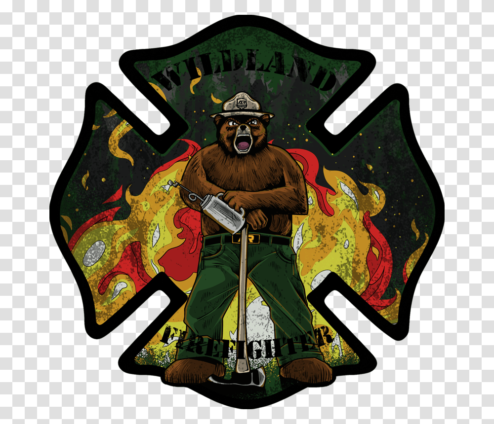 Smokey The Bear Lee Williams High School Logo, Person, Fireman Transparent Png
