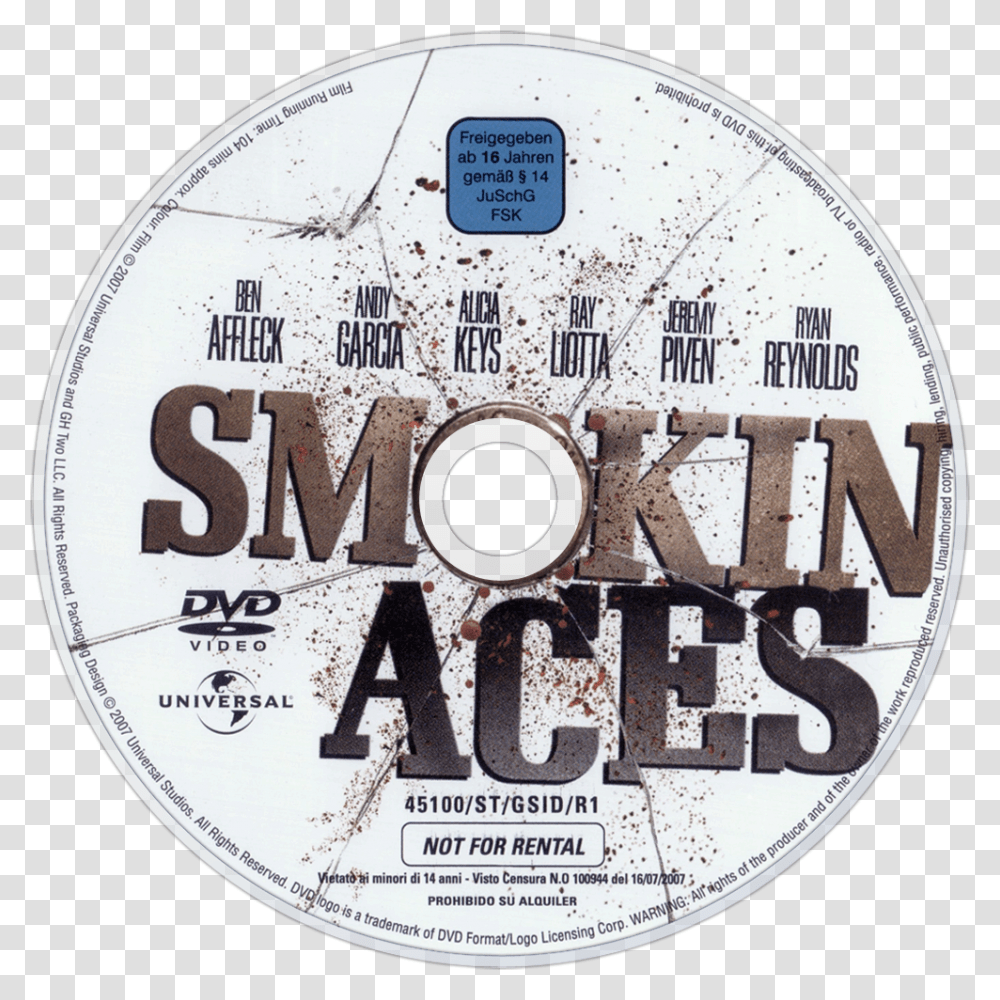Smokin Aces Dvd Label, Disk Transparent Png
