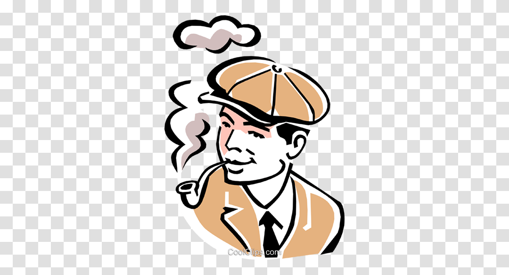 Smoking A Pipe Royalty Free Vector Clip Art Illustration, Poster, Advertisement, Logo Transparent Png