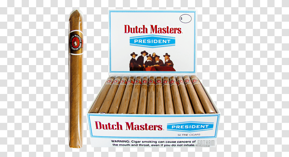 Smoking Cigar Dutch Masters President Box And Stick Dutch Masters Cigars, Incense, Person, Human, Weapon Transparent Png