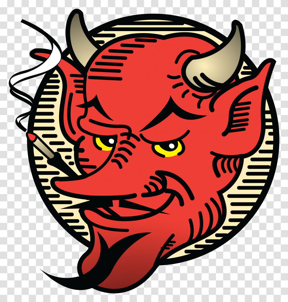 Smoking Devil Face Tattoo Design Free Image Takm Logolar, Label, Text, Graphics, Art Transparent Png