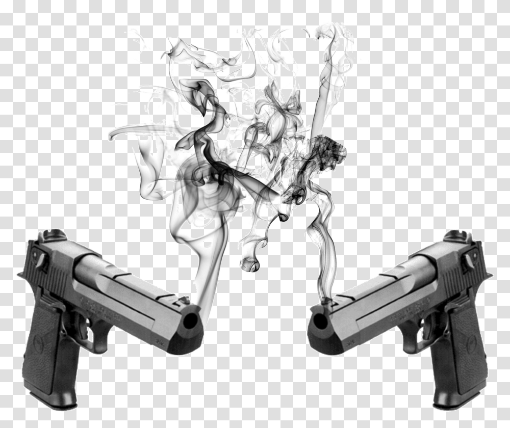 Smoking Gun, Weapon, Weaponry, Handgun Transparent Png