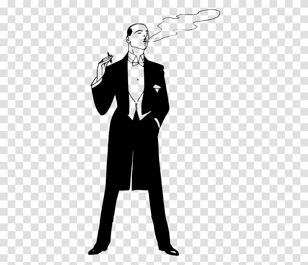 Smoking In A Tuxedo Cartoon Man In Tux, Gray, World Of Warcraft Transparent Png