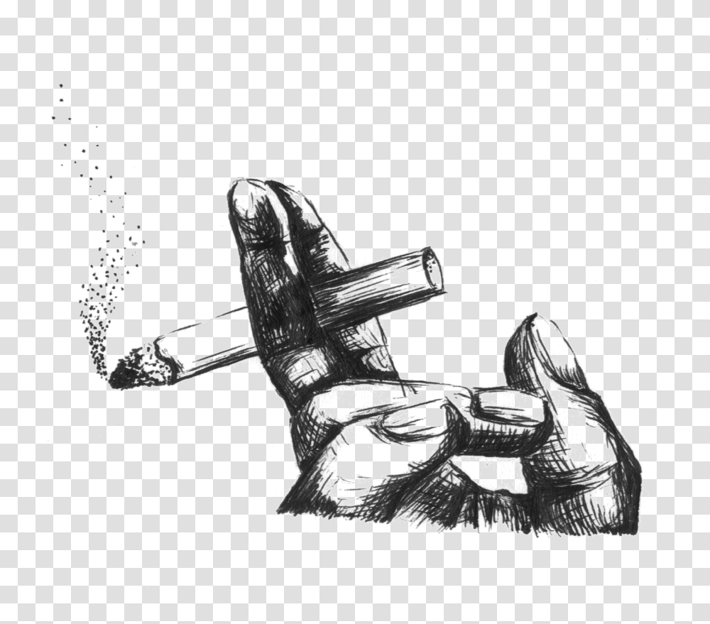 Smoking In Public Sketch, Skeleton, Weapon, Weaponry Transparent Png