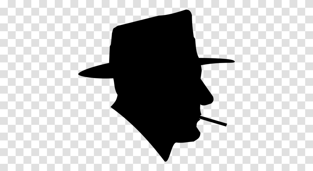 Smoking Man Profile Vector Clip Art, Gray, World Of Warcraft Transparent Png