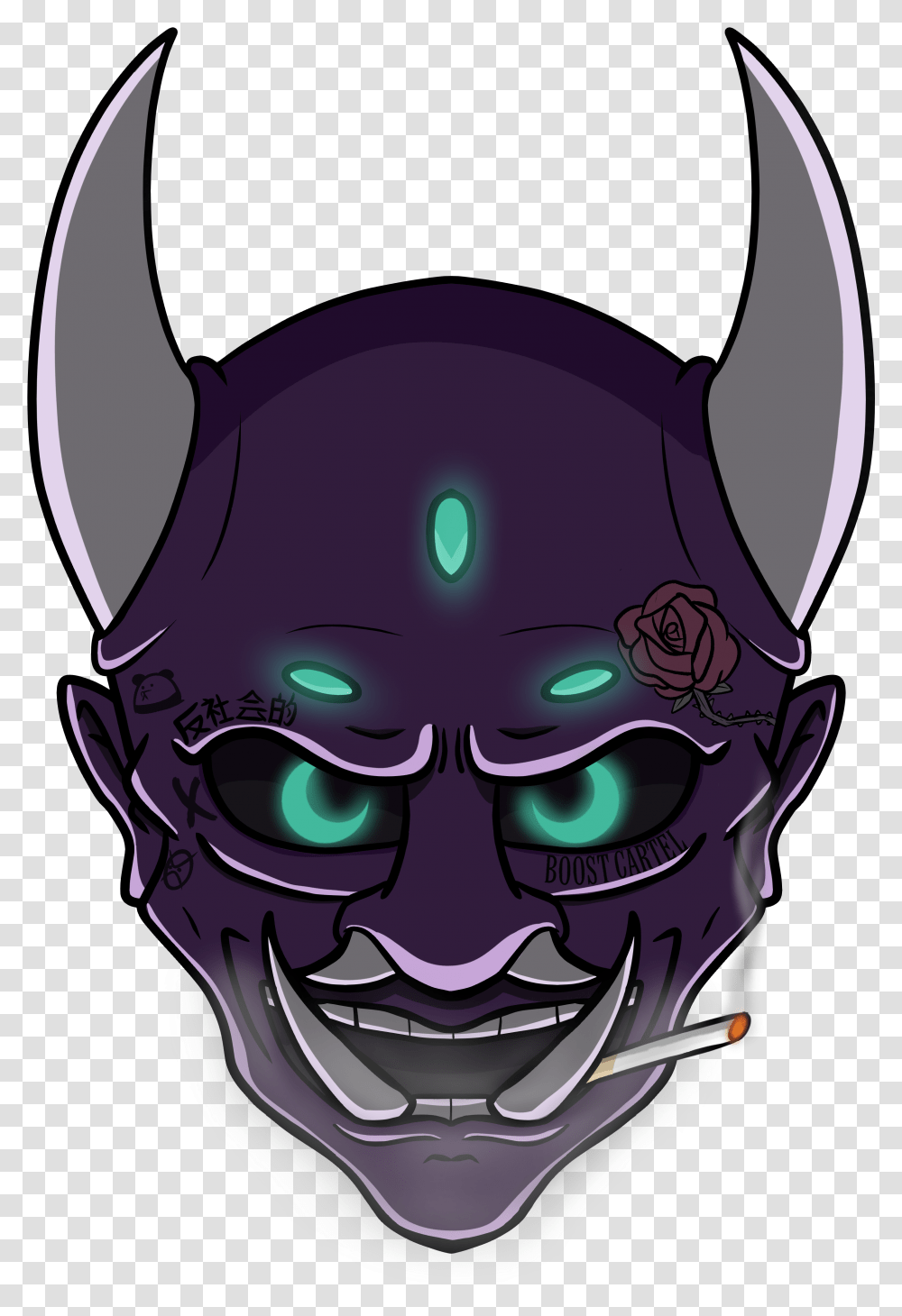 Smoking Oni By Sparky974 Illustration, Helmet, Clothing, Apparel, Head Transparent Png