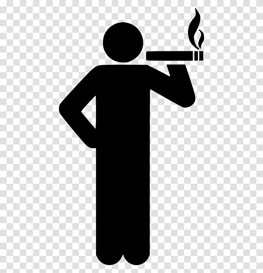 Smoking People Smoking Icon, Silhouette, Cross, Sleeve Transparent Png