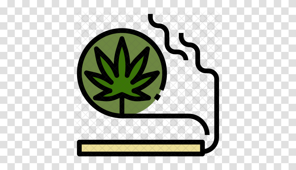 Smoking Weed Icon Of Colored Outline Smoking Weed Icon, Symbol, Logo, Trademark, Plant Transparent Png