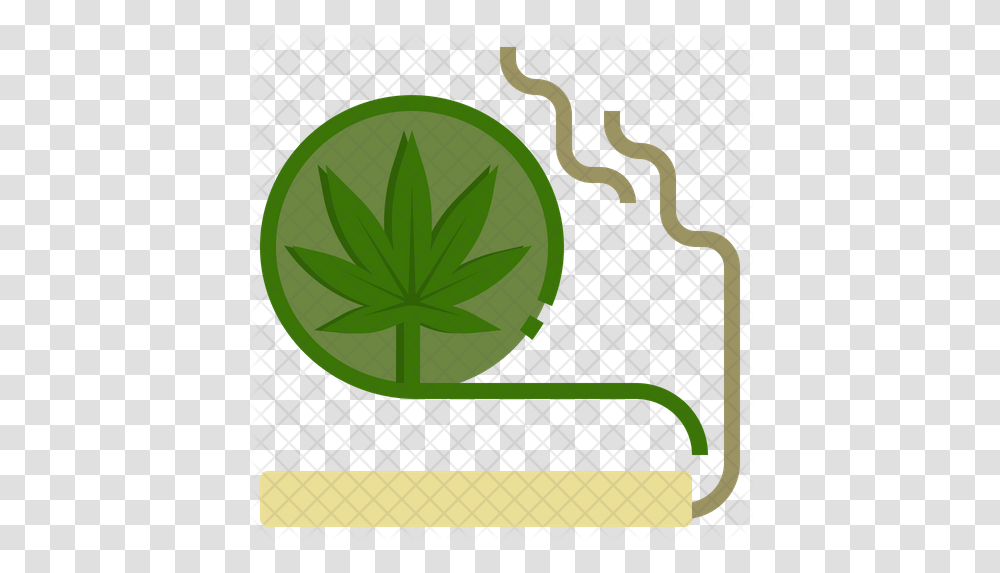 Smoking Weed Icon Of Flat Style Smoke Weed Icon, Plant, Leaf Transparent Png
