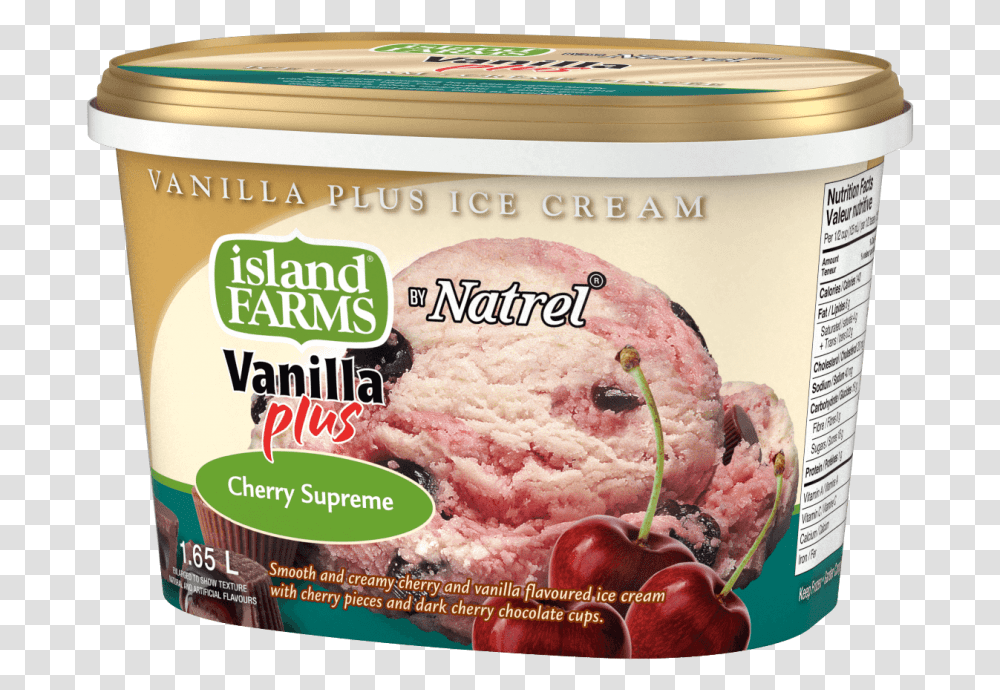 Smooth Creamy Cherry And Vanilla Flavoured Ice Cream Chocolate Vanilla And Cherry Ice Cream, Food, Tin, Burger, Can Transparent Png