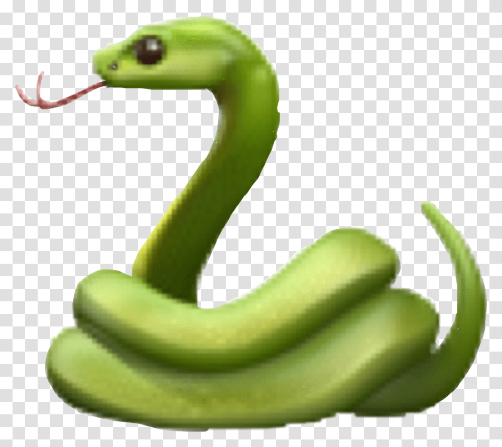 Smooth Green Snake Clipart Mobile Snake Emoji, Banana, Fruit, Plant, Food Transparent Png