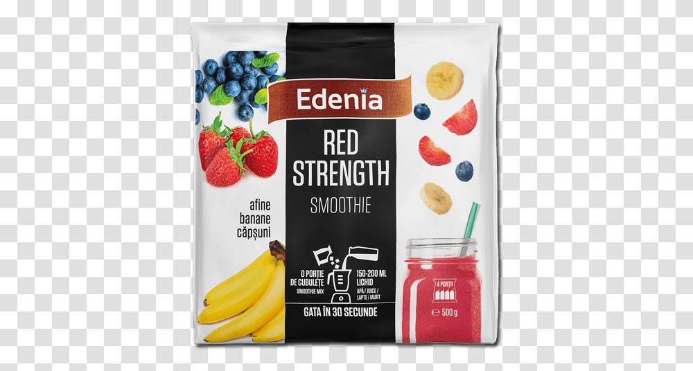 Smoothie Red Strenght Edenia Smoothie, Plant, Strawberry, Fruit, Food Transparent Png