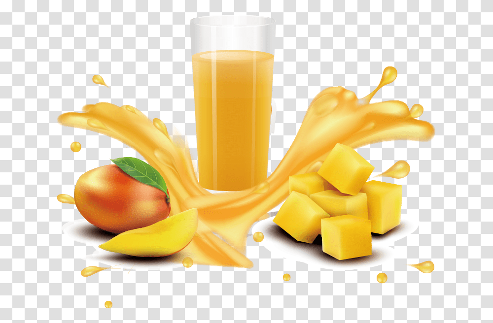 Smoothie Vector Splash Mango Juice, Beverage, Drink, Orange Juice, Plant Transparent Png