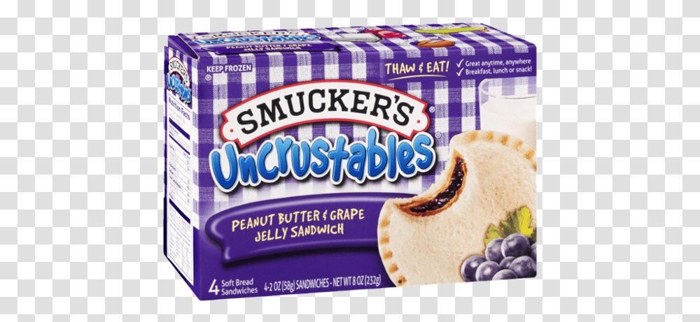 Smuckers Uncrustables, Bread, Food, Plant, Sweets Transparent Png