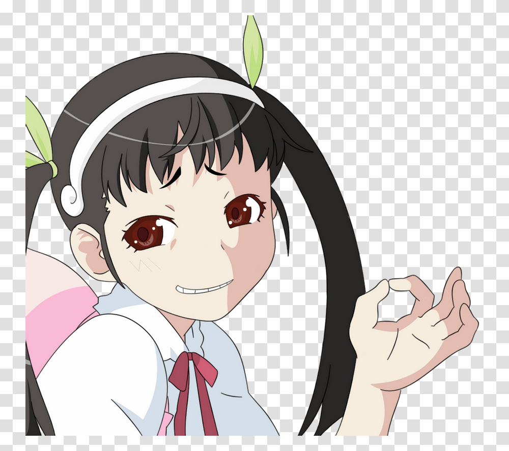 Smug Anime Girl Face Posted Hachikuji Ok, Person, Human, Book, Manga Transparent Png