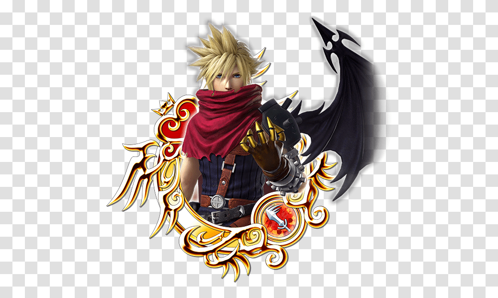 Sn Kh Cloud Dissidia Khux Wiki Kingdom Hearts Pirate Sora, Person, Human, Dragon Transparent Png