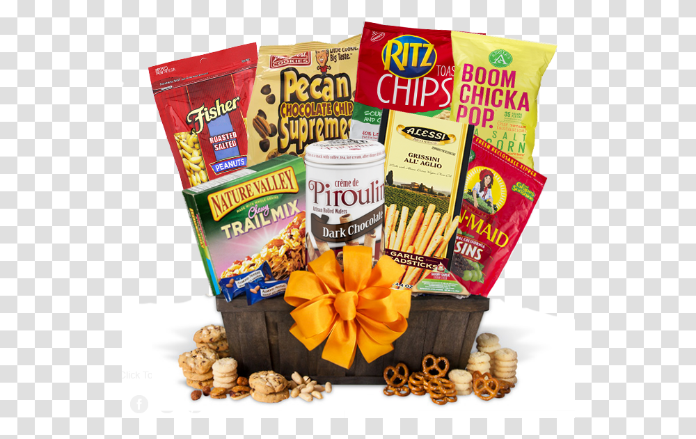 Snack Gift Basket, Food, Popcorn Transparent Png