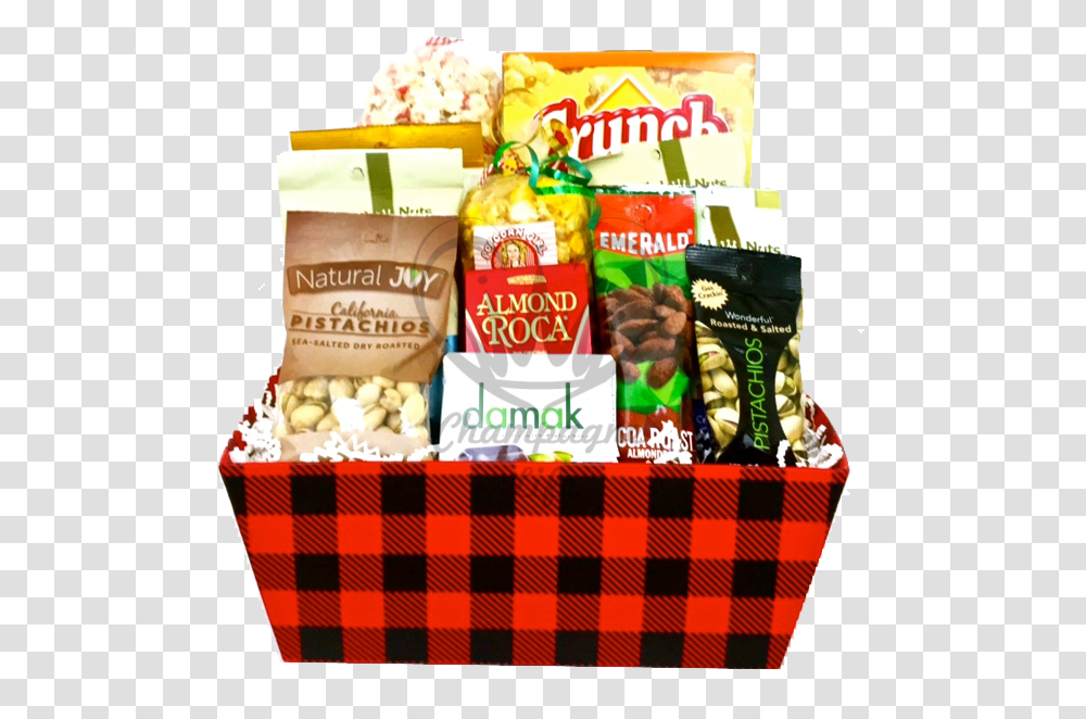 Snack Lovers Favorite Gift Basket, Food, Popcorn, Birthday Cake, Dessert Transparent Png