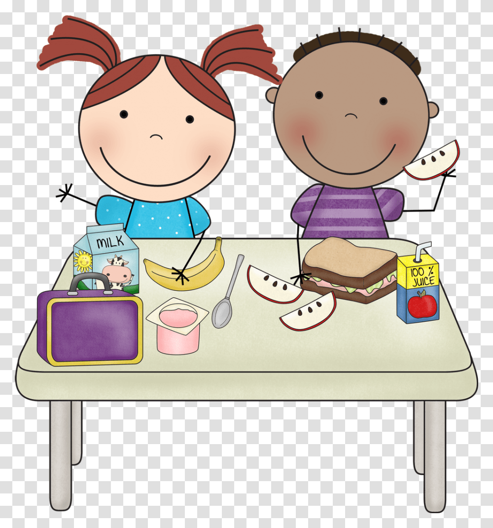 Snack Time Clipart Kids Lunch Clipart, Doll, Toy, Bag, Figurine Transparent Png