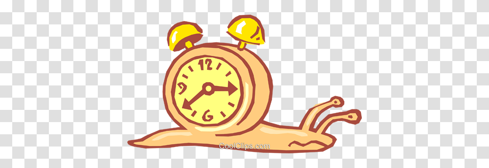 Snail With Alarm Clock On Back Royalty Free Vector Clip Art, Analog Clock, Bird, Animal Transparent Png